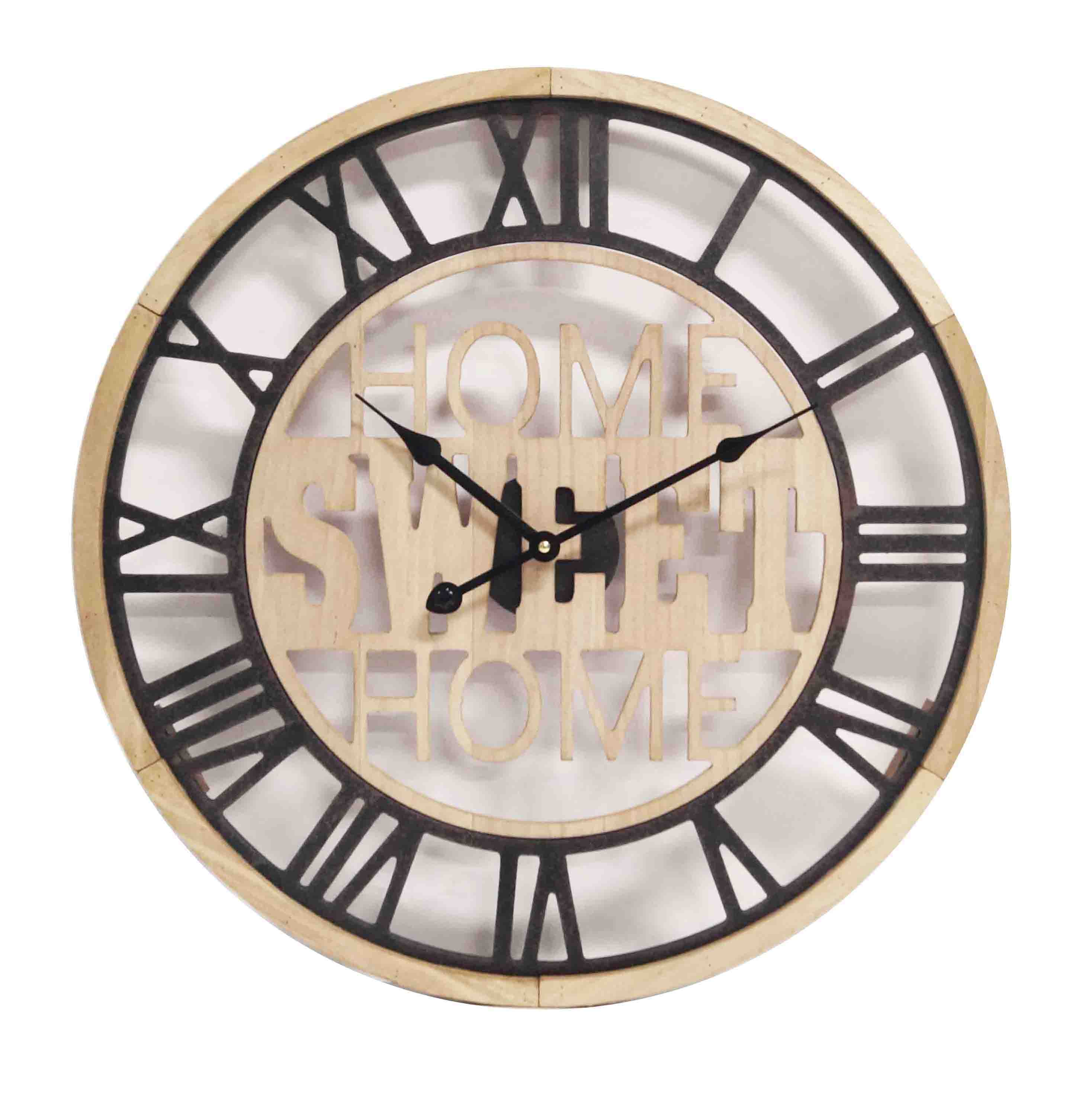Wooden Decorative Round Wall Clock Quality Quartz Battery Operated Wall Clocks