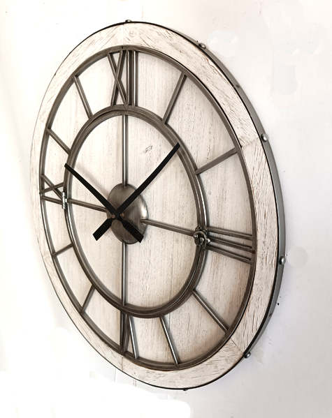 MDF Metal Indoor Wall Clock Roman Numbers Modern Instrail Style 