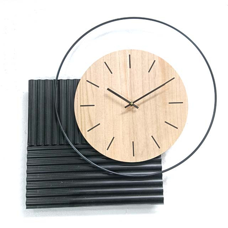 Special Shaped Style Wall Clock MDF Metal Combine Indoor Decoration 