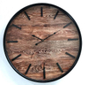 Metal Shell Clock Wood Grain Style Wall Clock 