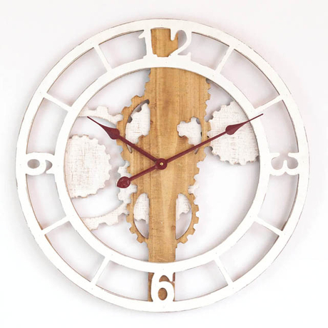 Industrial White Living Room Wall Clock
