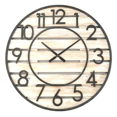 Mdf Materail Black Colour Numbers Wall Clock Size Dia. 60cm Indoor Decoration
