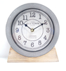 Nice Classic Table Clock White Base Wood Frame Clock 