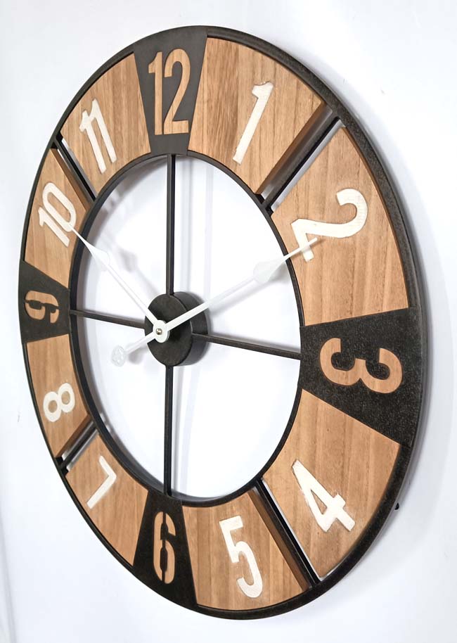 MDF Metal Combine Together Style Clock Simple Best Price