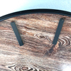 Metal Shell Clock Wood Grain Style Wall Clock 