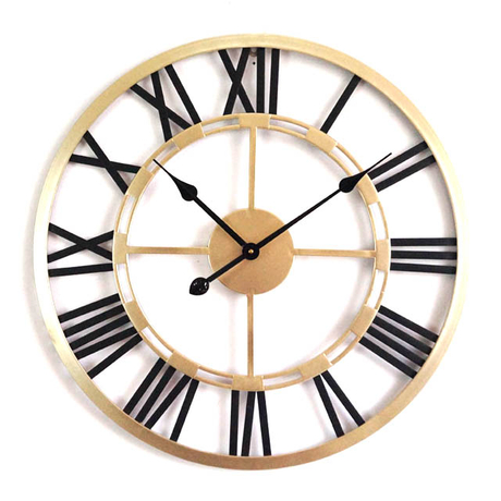 Roman Numberals Metal Wall Clock European Style Iron Simple Creative Decorative Wall Clock