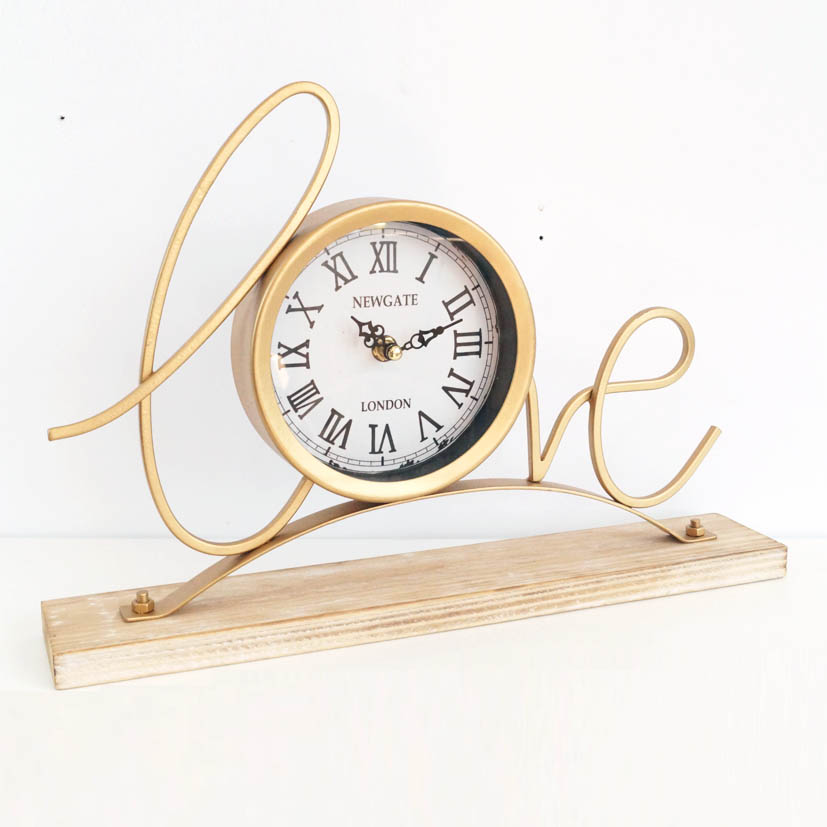 Romantic LOVE Style Decorated Table Clock