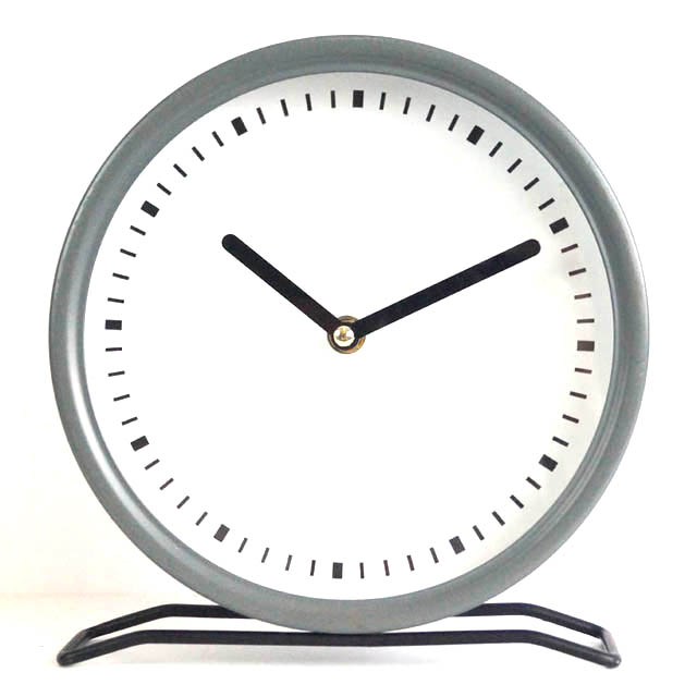 Classic Simple Cute Grey White Table Clock