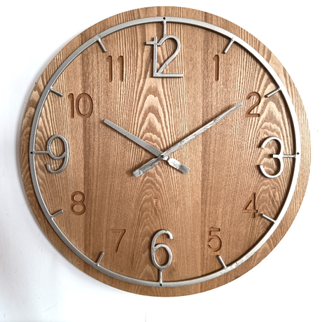 Wood Design Wall Clock Decoration Indoor Modern Style 